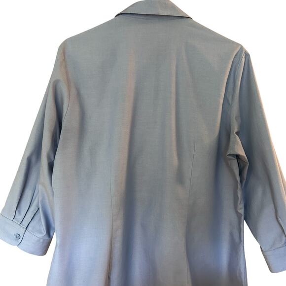 Coldwater Creek Women’s No Iron Blue Cotton Long Sleeve Button Blouse Size XL/16 - Picture 8 of 11